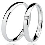 Alianças em Ouro Branco com Brilhante 6,2g 2,8mm